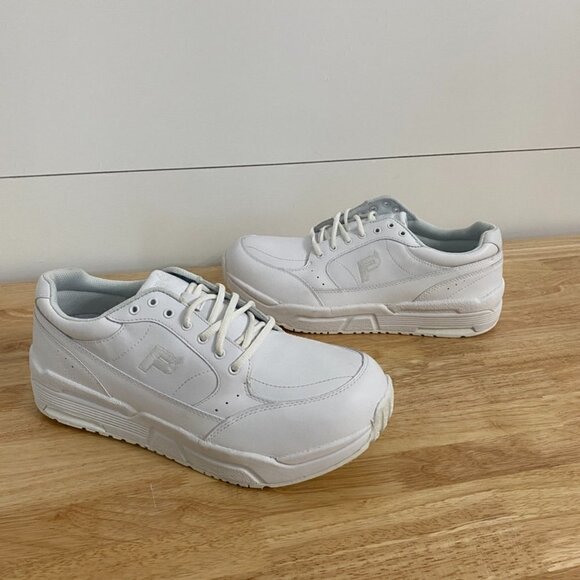 Propet Sanford White Leather Walking Sneakers, Men's Size 11(5E) Extra Wide - Picture 2 of 13